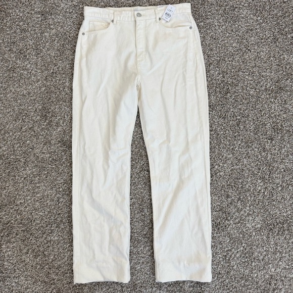 LOFT NWT High Rise Full length Straight Jeans In Popcorn Size 28 - Picture 2 of 9